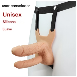 Dildo con arnés de doble Penetración-1