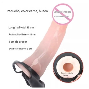 Dildo hueco con arnés extensor-0