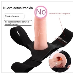 Dildo hueco con arnés extensor-1
