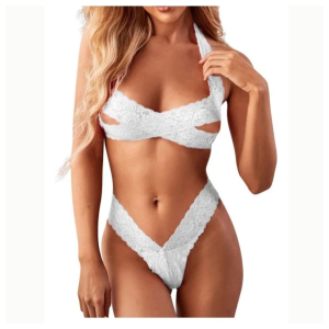 CONJUNTO BRALETTE - DE ENCAJE CRUZADO