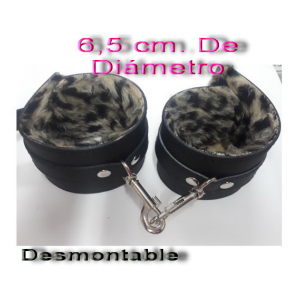 ESPOSAS DE CUERO CON PELUCHE Y MOSQUETON