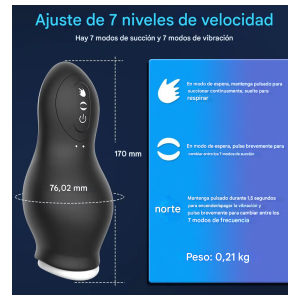 Masturbador -  Vibrador  Y Succionador Recargable-0
