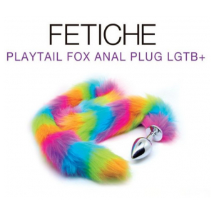 PLUG DE METAL COLA DE ZORRO - COLORES LGBT