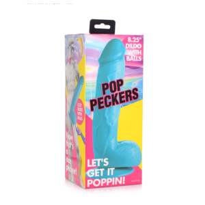 POP PECKERS - DILDO CON VENTOSA COLOR AZUL-1