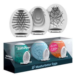 Set de 3 huevos masturbadores: Naughty, Savage, Crunchy
