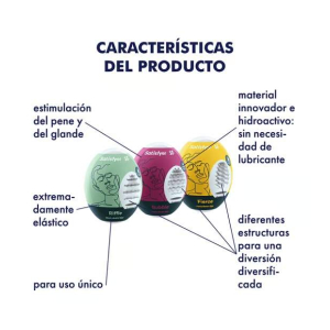 Set de 3 huevos masturbadores: Riffle, Bubble, Fierce-0