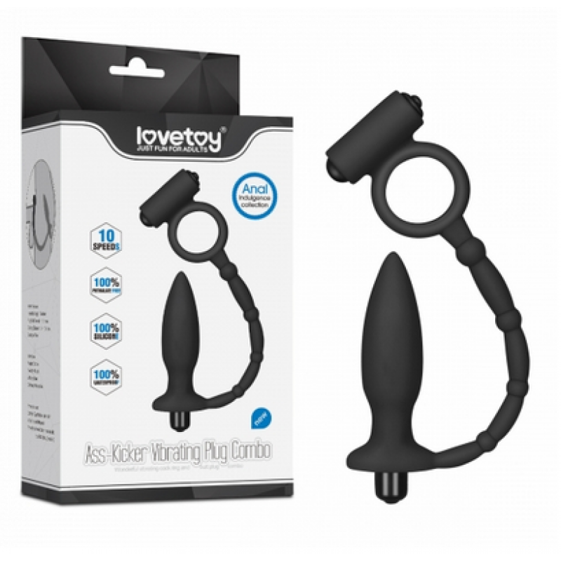 Anillo Vibrador Con Plug Anal con Vibro