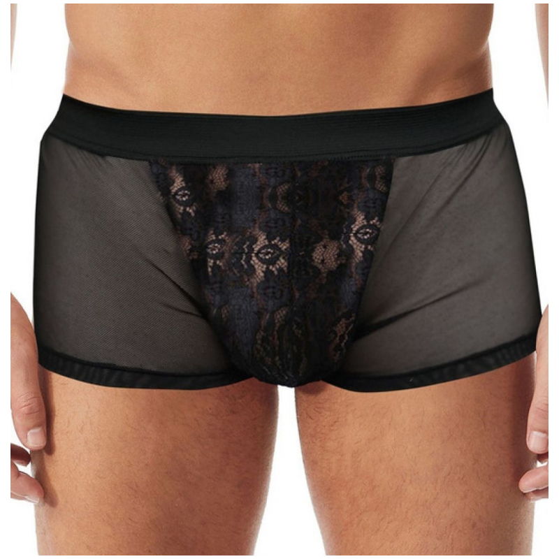 BOXER MICRO TULL CON ENCAJE