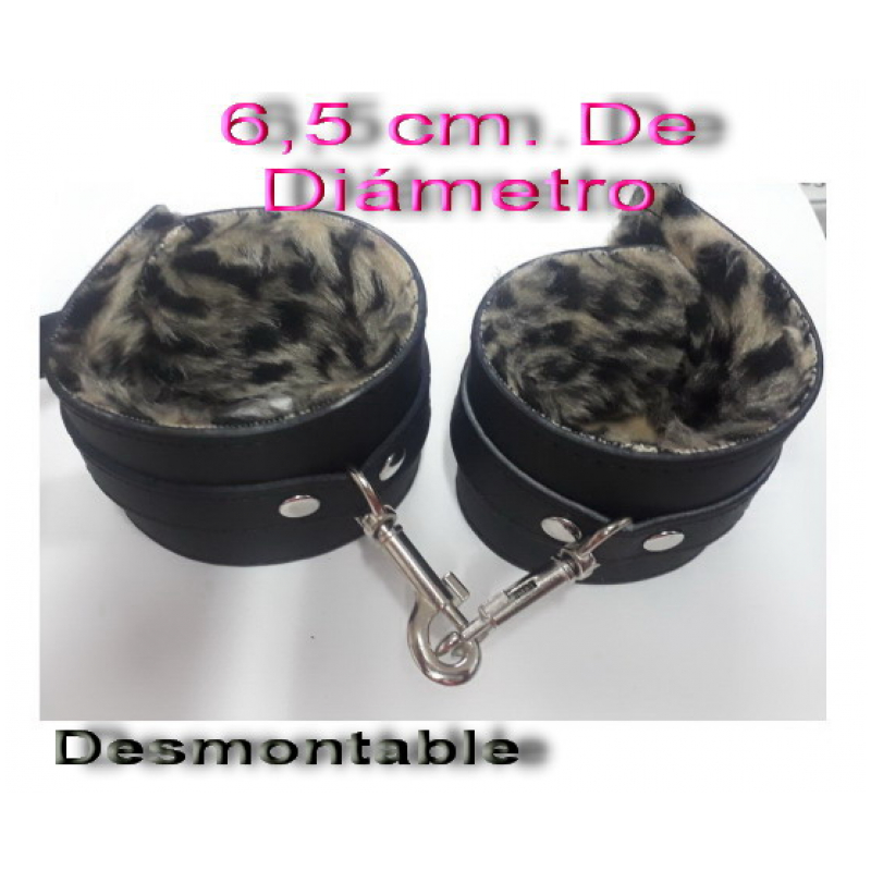 ESPOSAS DE CUERO CON PELUCHE Y MOSQUETON