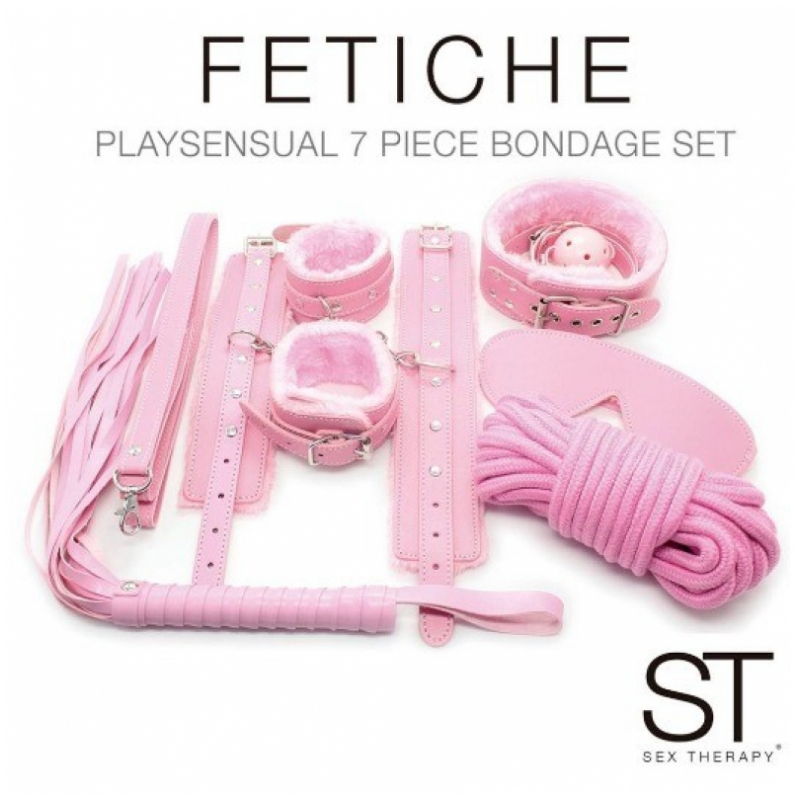Fetiche Playsensual 7 Piece Bondage Set Pink